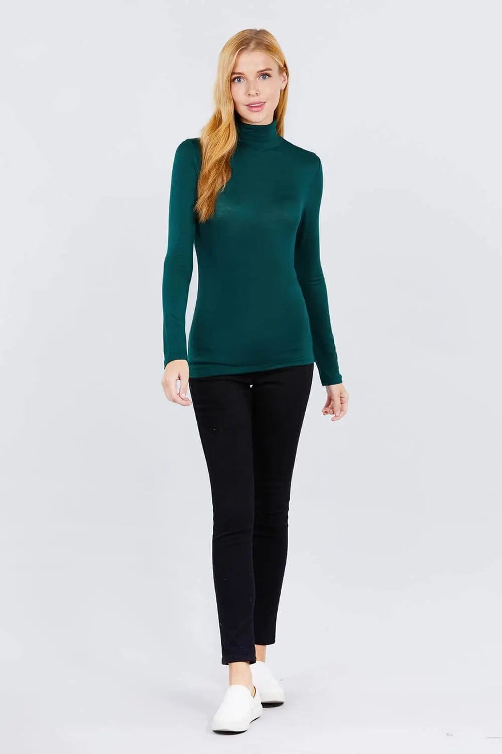 Turtle Neck Rayon Jersey Top Blue Zone Planet