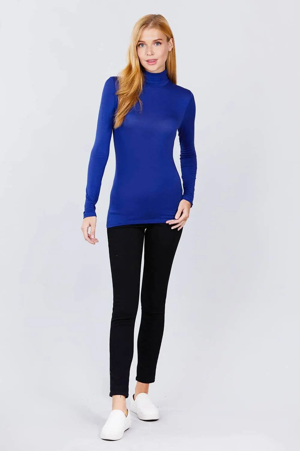 Turtle Neck Rayon Jersey Top Blue Zone Planet