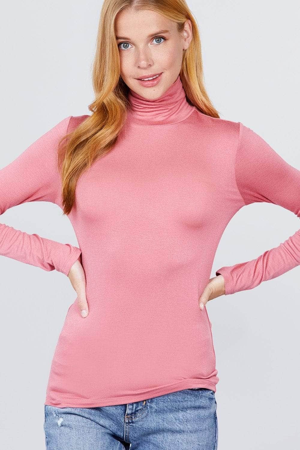 Turtle Neck Rayon Jersey Top Blue Zone Planet