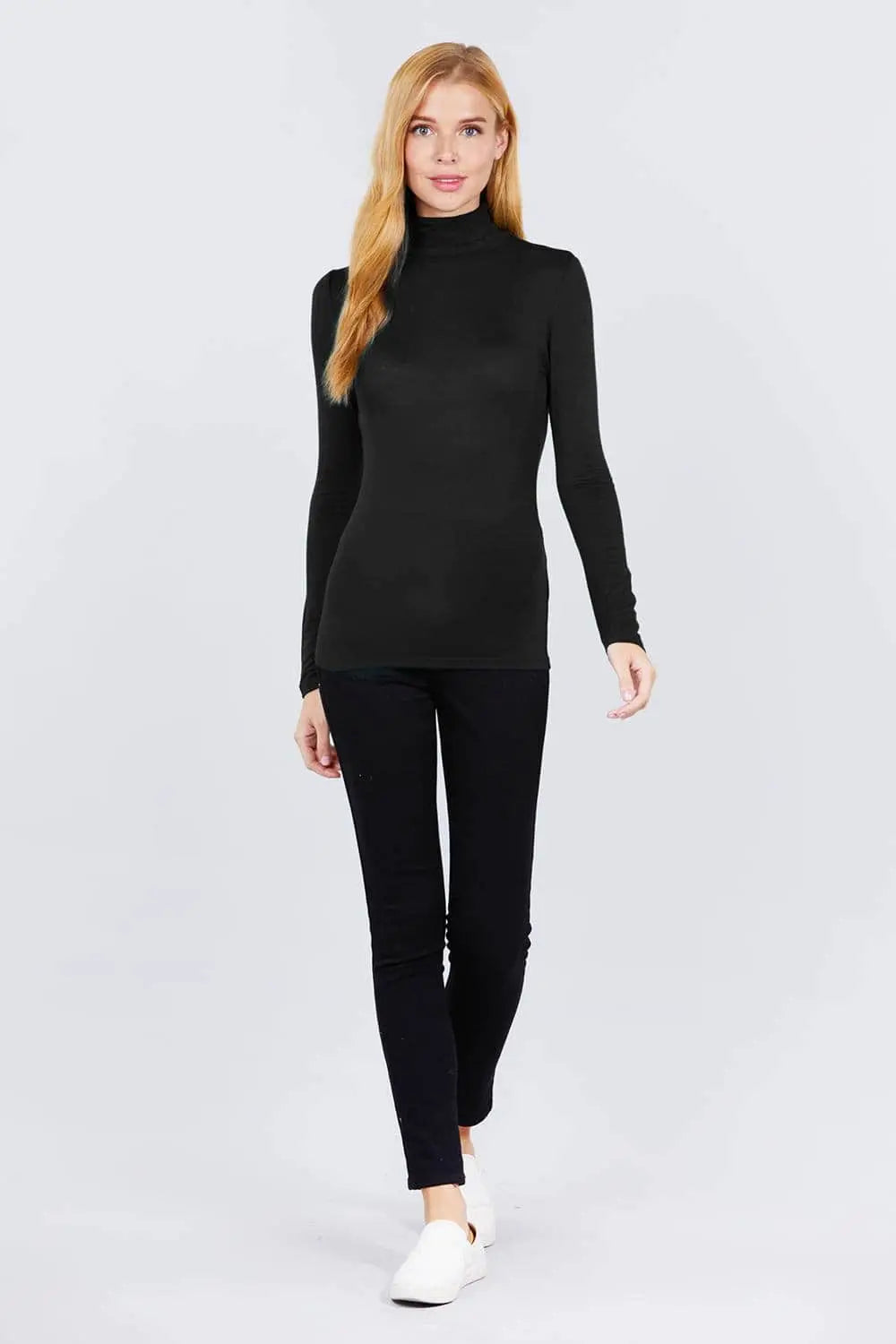 Turtle Neck Rayon Jersey Top Blue Zone Planet