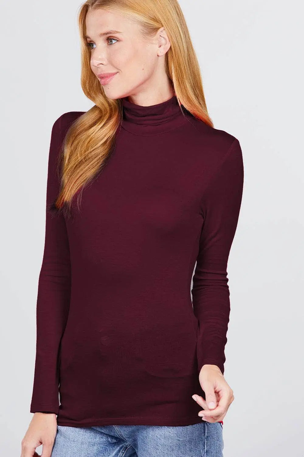 Turtle Neck Rayon Jersey Top Blue Zone Planet