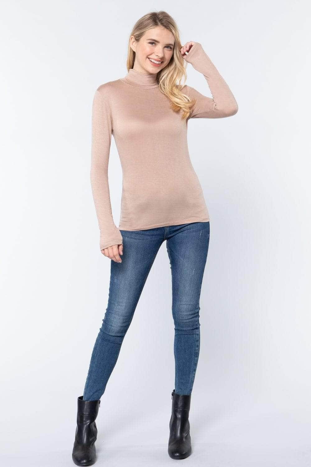 Turtle Neck Rayon Jersey Top-TOPS / DRESSES-[Adult]-[Female]-Blue Zone Planet