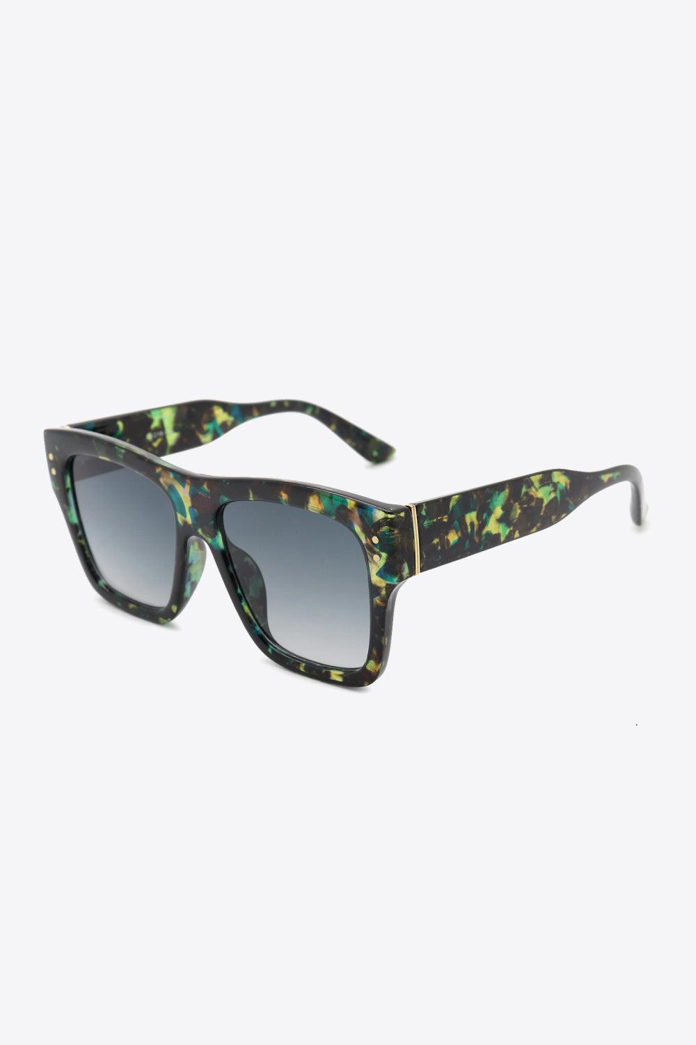 UV400 Patterned Polycarbonate Square Sunglasses BLUE ZONE PLANET