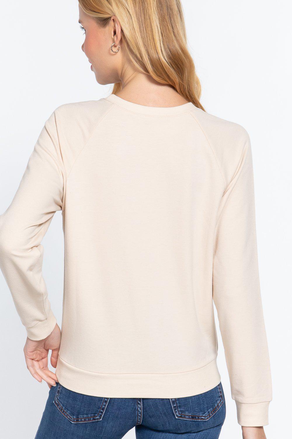 Sequins French Terry Pullover Top-[Adult]-[Female]-Blue Zone Planet