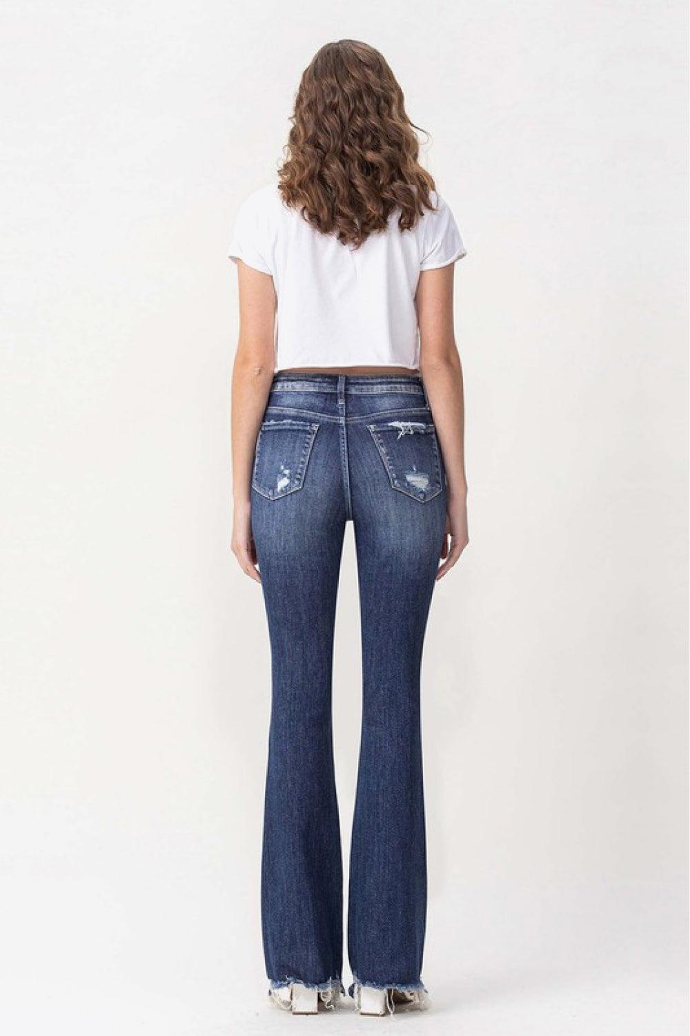 Vervet by Flying Monkey Luna Full Size High Rise Flare Jeans BLUE ZONE PLANET