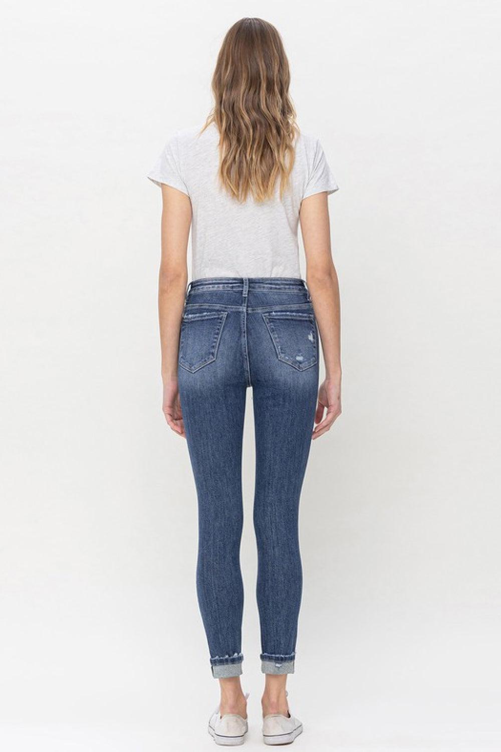 Vervet by Flying Monkey Teagan Full Size High Rise Cropped Skinny Jeans BLUE ZONE PLANET