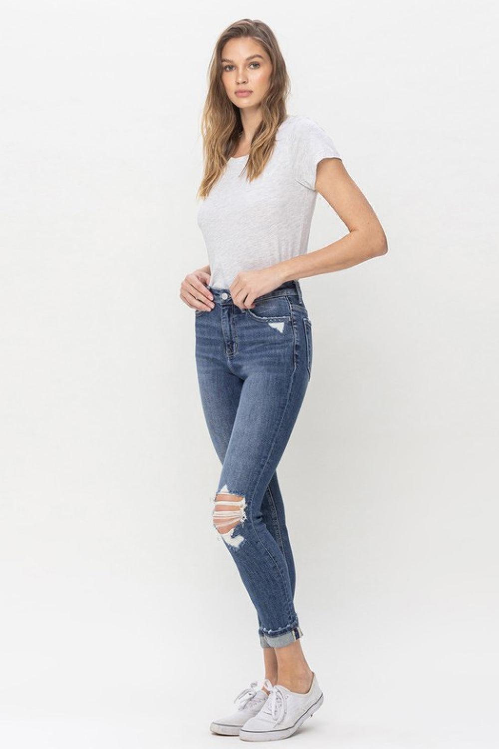 Vervet by Flying Monkey Teagan Full Size High Rise Cropped Skinny Jeans BLUE ZONE PLANET