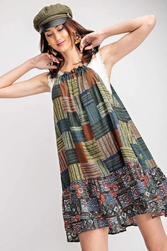 Voile Halter Dress Blue Zone Planet