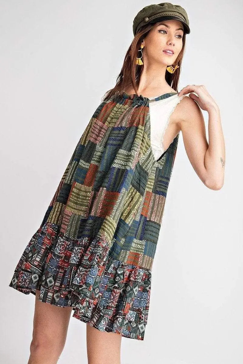 Voile Halter Dress Blue Zone Planet