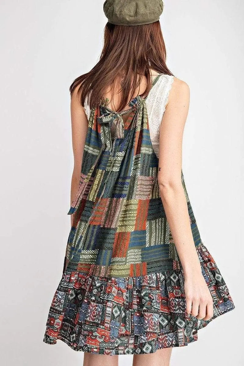 Voile Halter Dress Blue Zone Planet