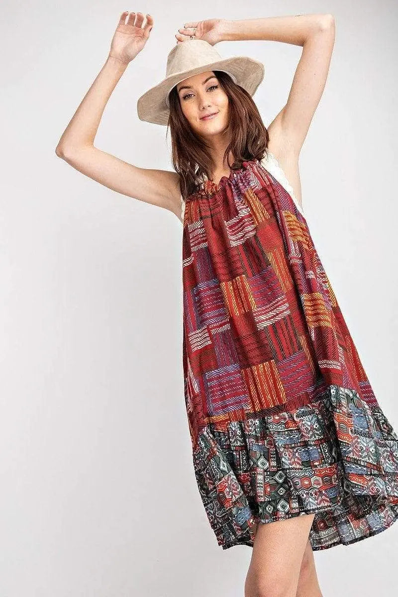 Voile Halter Dress Blue Zone Planet