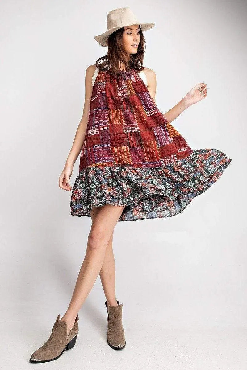 Voile Halter Dress Blue Zone Planet