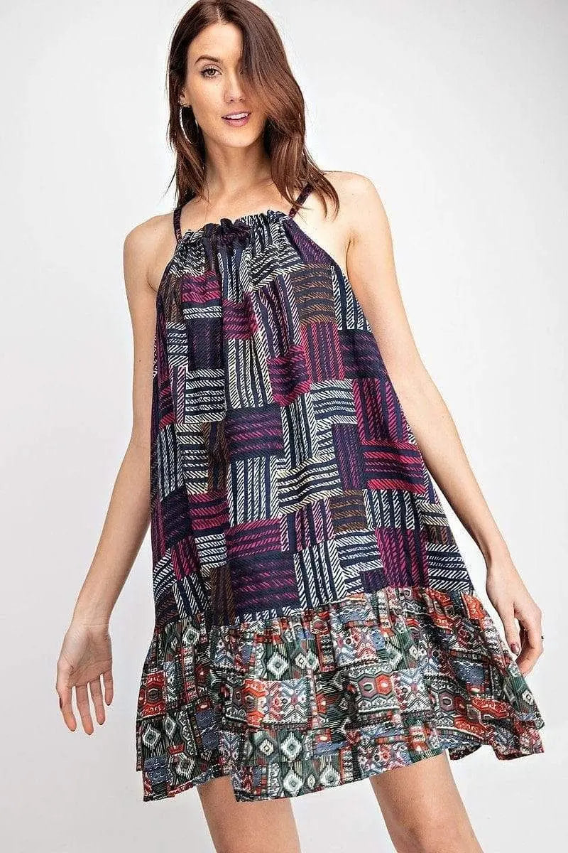 Voile Halter Dress Blue Zone Planet