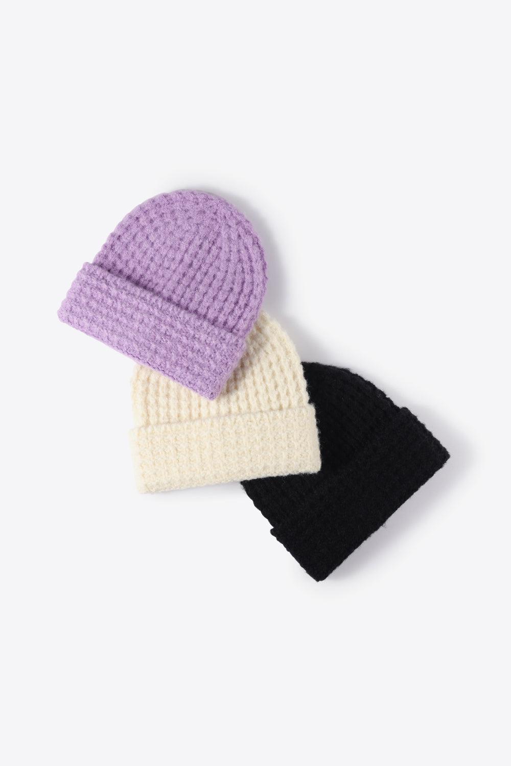 Waffle-Knit Cuff Beanie-TOPS / DRESSES-[Adult]-[Female]-2022 Online Blue Zone Planet