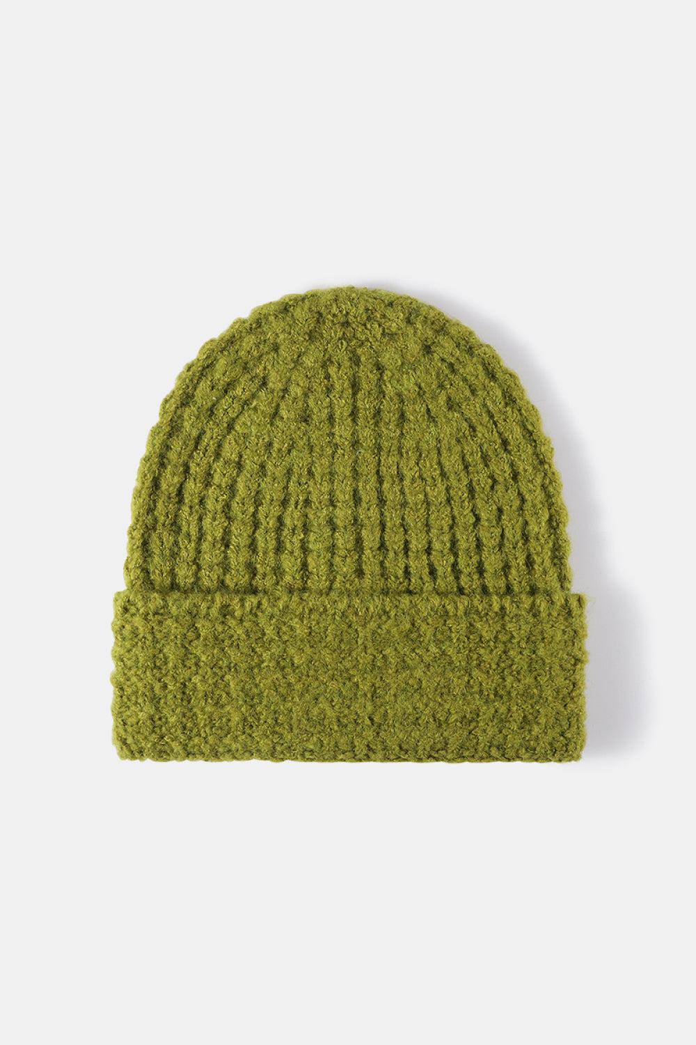 Waffle-Knit Cuff Beanie-TOPS / DRESSES-[Adult]-[Female]-Green-One Size-2022 Online Blue Zone Planet
