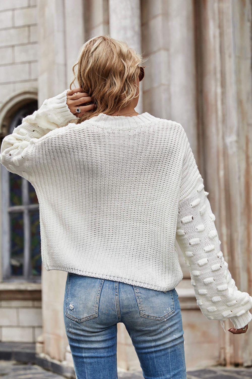 Knit drop shoulder online sweater