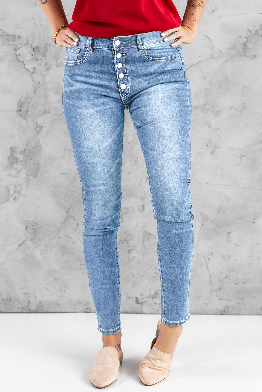 What You Want Button Fly Pocket Jeans-JEANS 0-16-[Adult]-[Female]-Light-S-2022 Online Blue Zone Planet