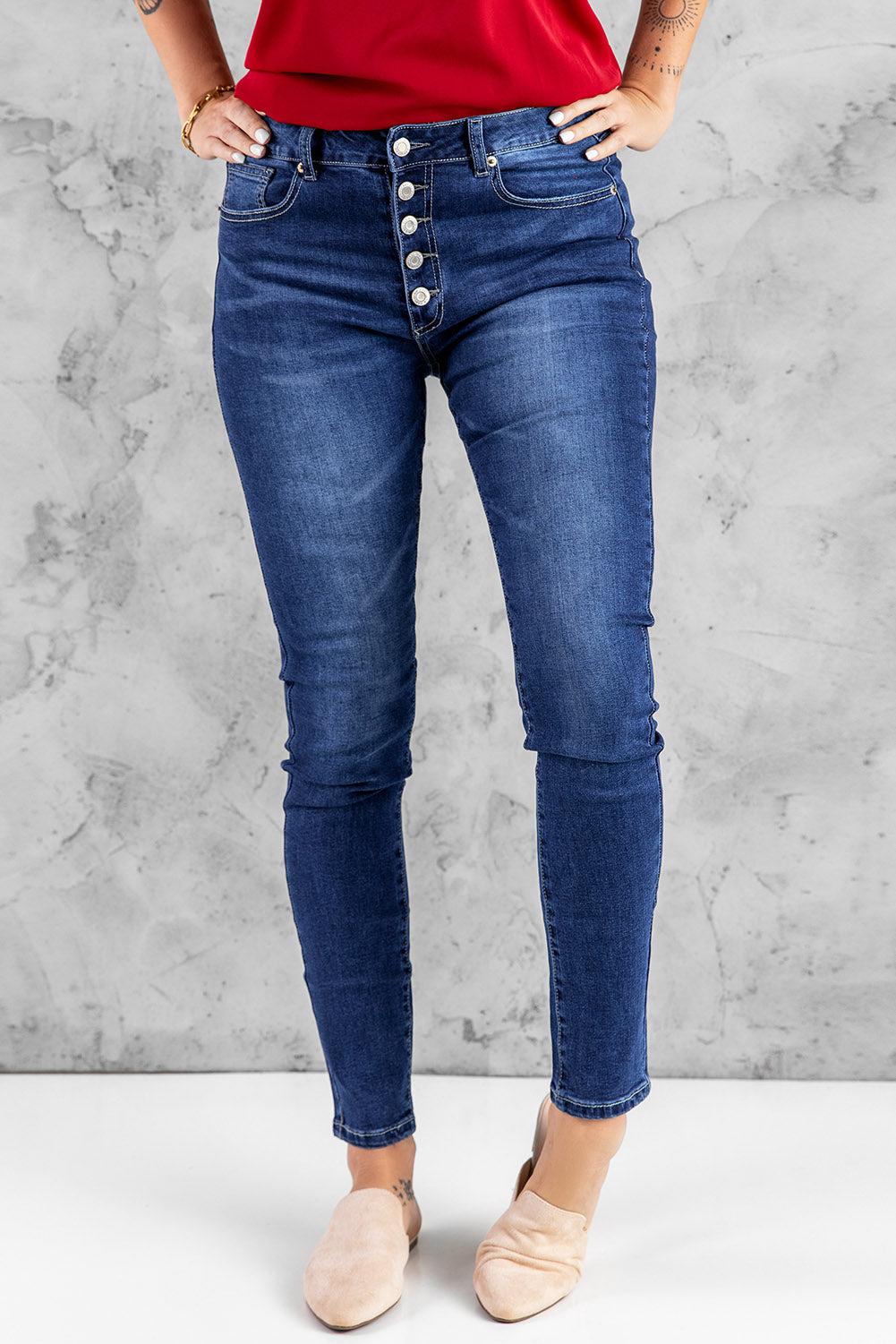 What You Want Button Fly Pocket Jeans-JEANS 0-16-[Adult]-[Female]-Medium-S-2022 Online Blue Zone Planet