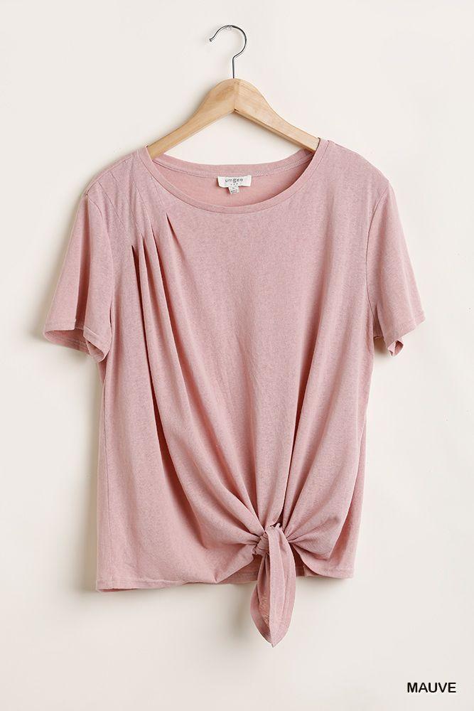 Why Not A Flowy Fit Front Knot-TOPS / DRESSES-[Adult]-[Female]-Mauve-S-Blue Zone Planet