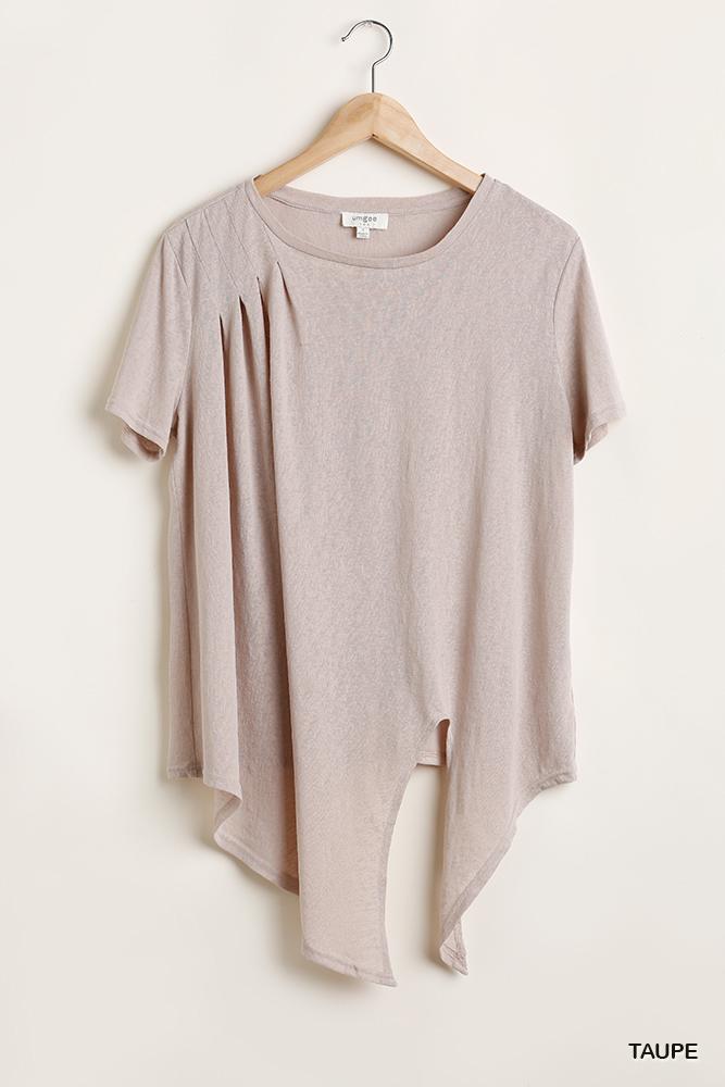 Why Not A Flowy Fit Front Knot-TOPS / DRESSES-[Adult]-[Female]-Taupe-S-Blue Zone Planet