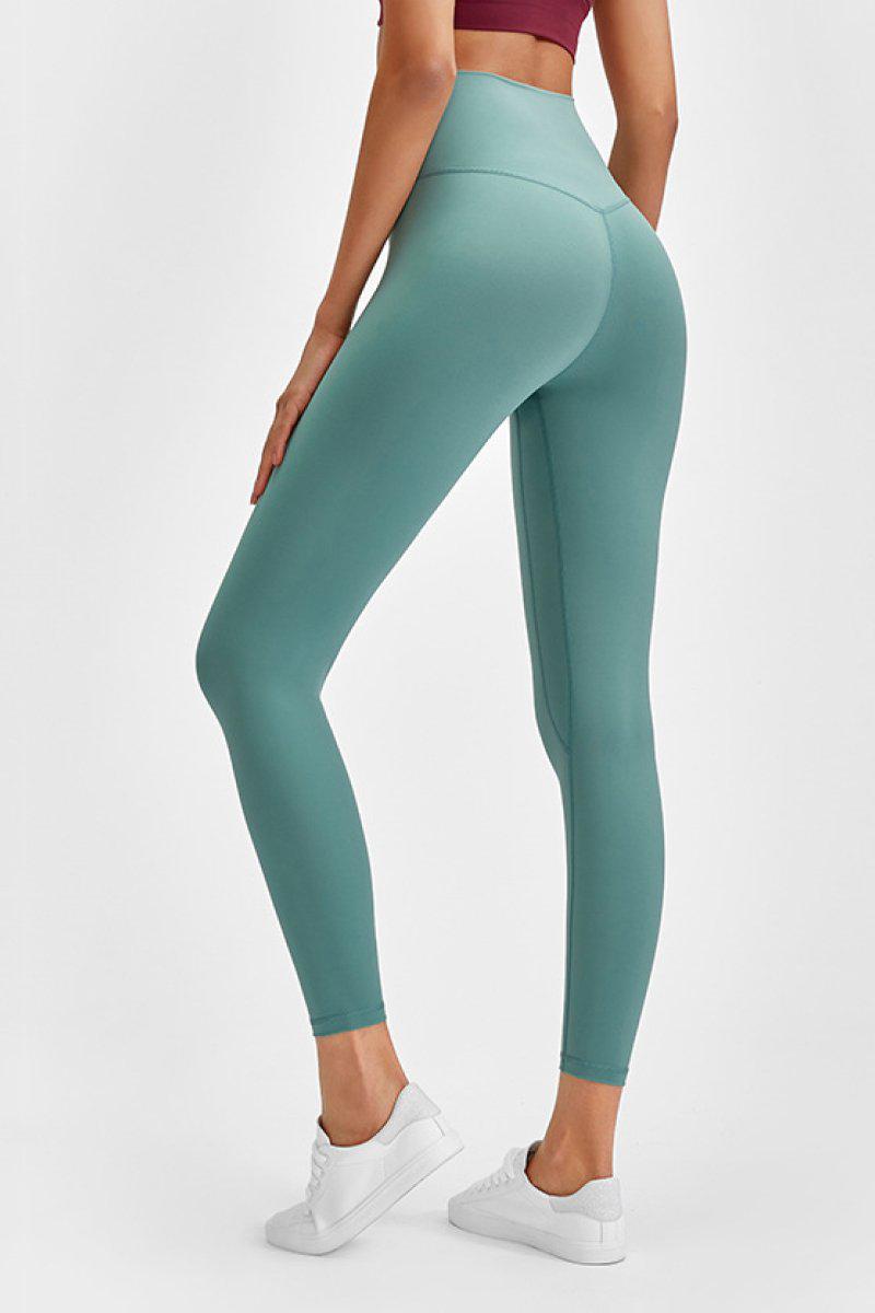 Wide Seamless Band Waist Sports Leggings BLUE ZONE PLANET