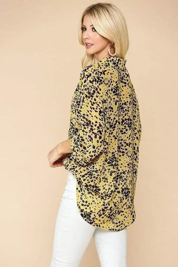 Wild Nature Print Button Down Lapel Collar Shirt With Chest Pocket Blue Zone Planet