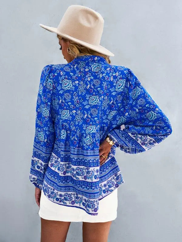 Women's Bohemian Long Sleeved Top BLUE ZONE PLANET