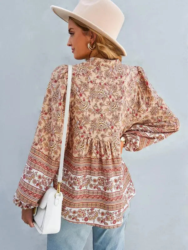Women's Bohemian Long Sleeved Top BLUE ZONE PLANET
