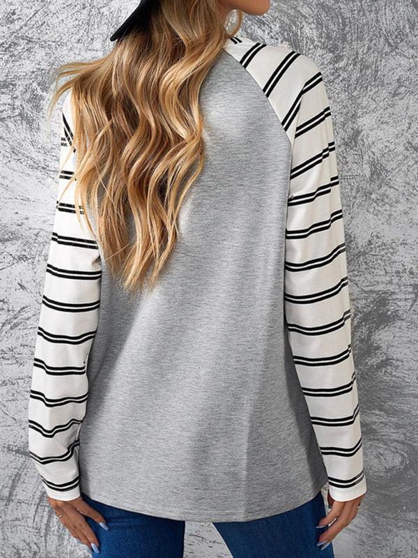Women's Halloween Print Contrast Raglan Sleeve Top-TOPS / DRESSES-[Adult]-[Female]-Blue Zone Planet