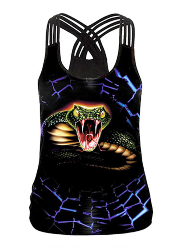 Women's Halloween Sexy Lace-Up Tank Top BLUE ZONE PLANET