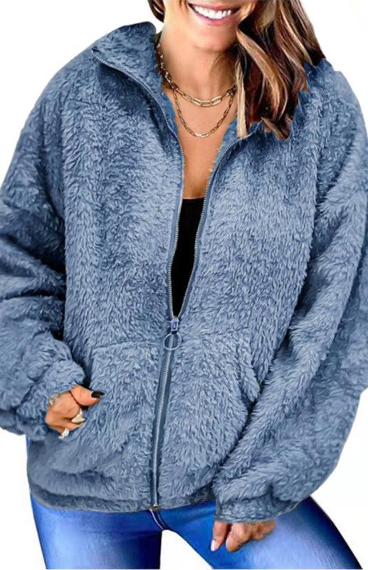 Women's Woolen Woolen Cardigan Coat-TOPS / DRESSES-[Adult]-[Female]-Blue Zone Planet