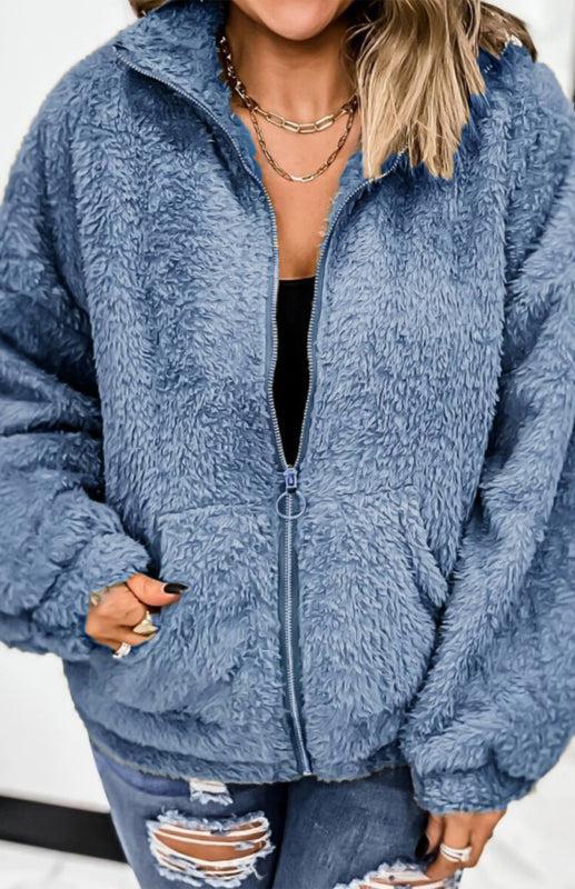 Women's Woolen Woolen Cardigan Coat BLUE ZONE PLANET