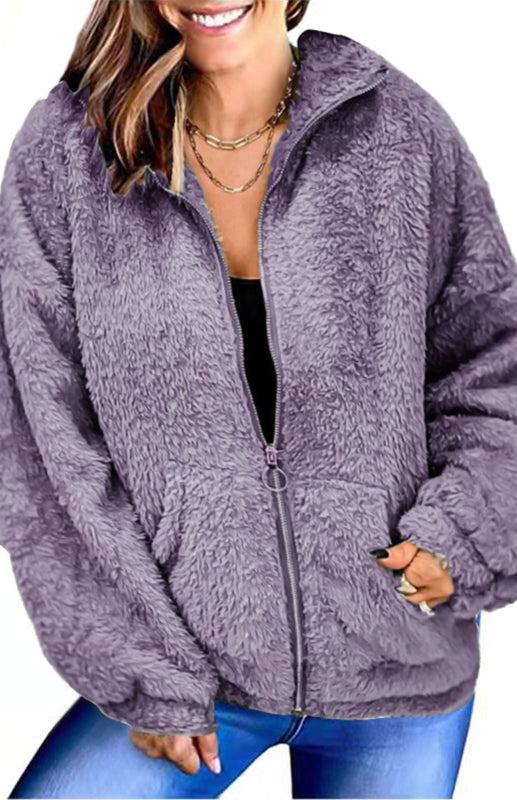 Women's Woolen Woolen Cardigan Coat BLUE ZONE PLANET