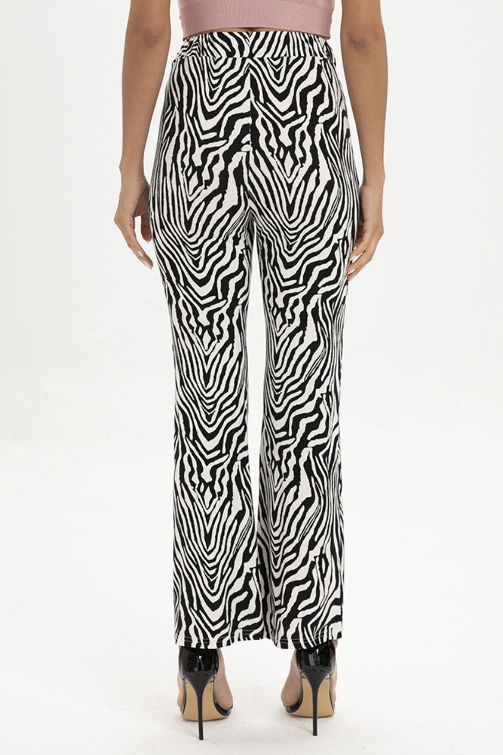 Zebra Print Straight Leg Pants BLUE ZONE PLANET