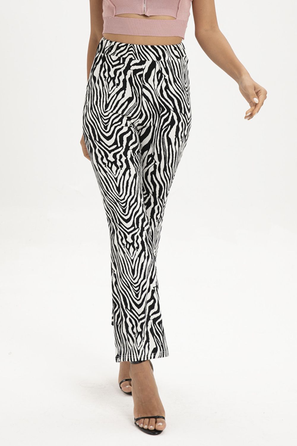 Zebra Print Straight Leg Pants BLUE ZONE PLANET