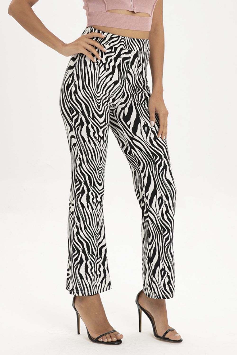 Zebra Print Straight Leg Pants BLUE ZONE PLANET