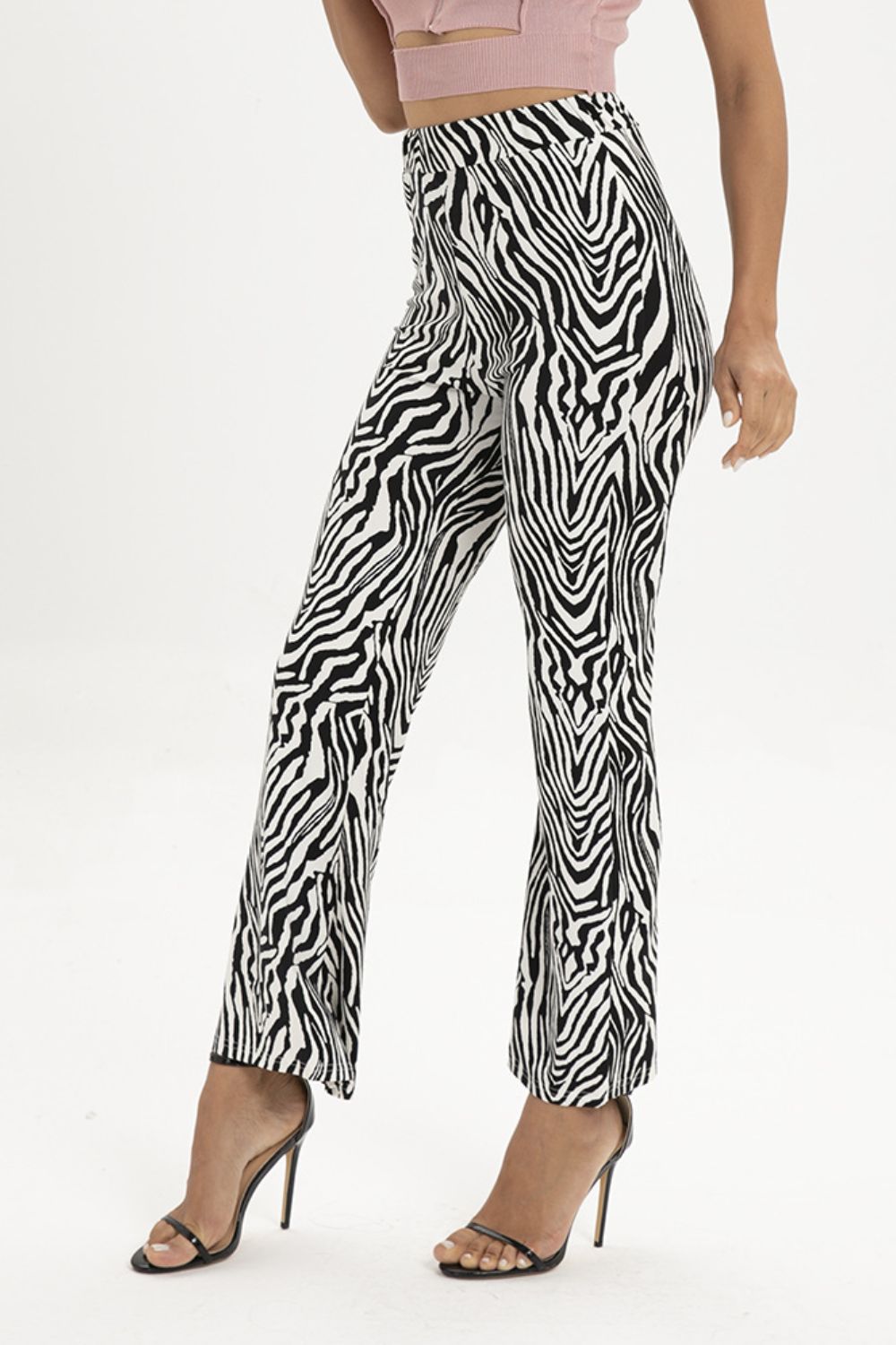 Zebra Print Straight Leg Pants BLUE ZONE PLANET