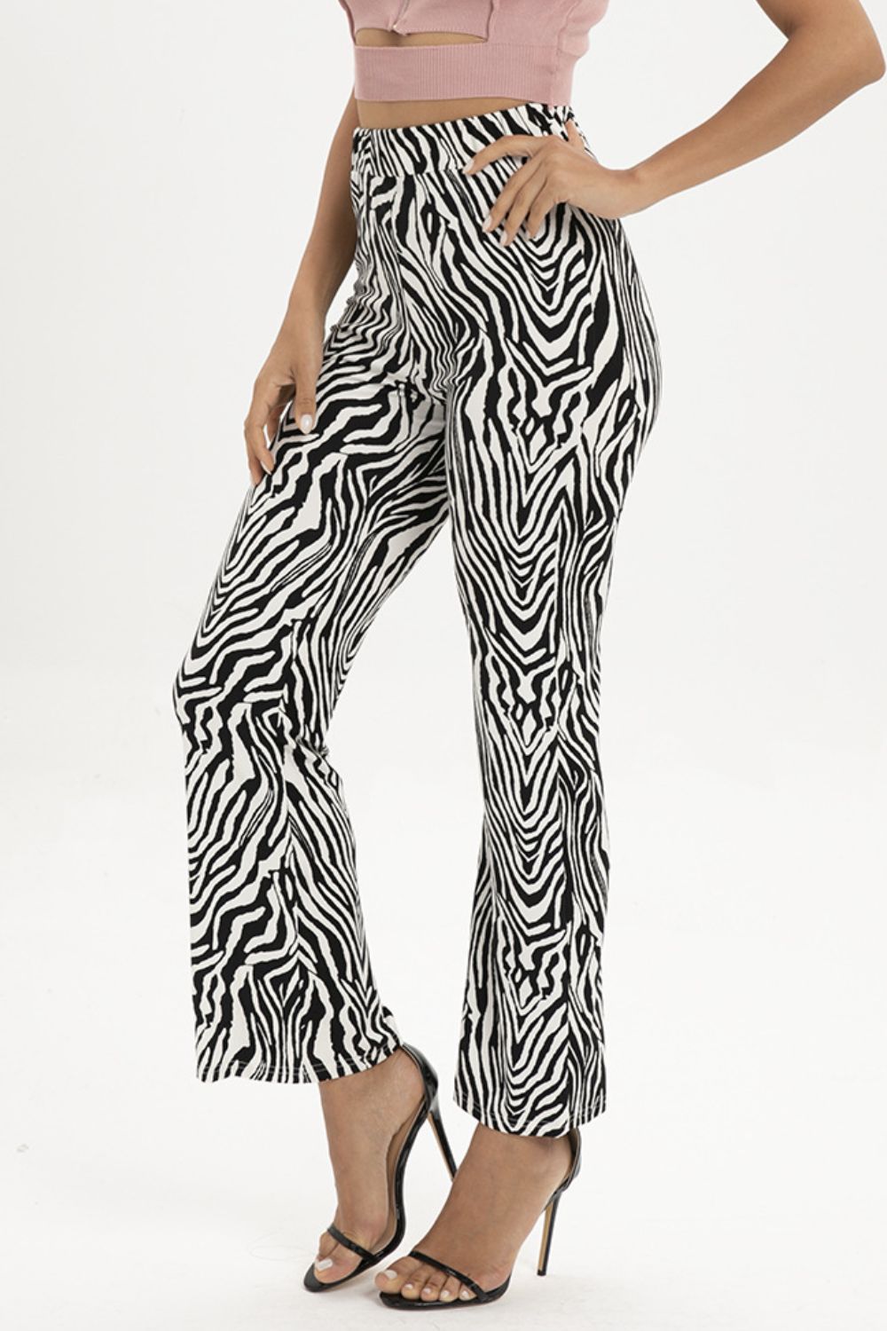 Zebra Print Straight Leg Pants BLUE ZONE PLANET