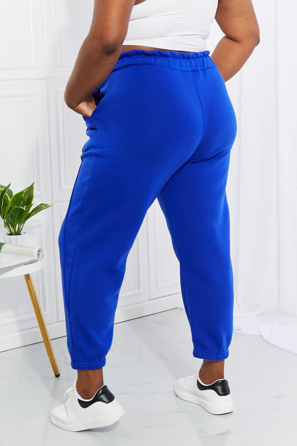Zenana Full Size Can't Stop Me Paperbag Waist Joggers BLUE ZONE PLANET