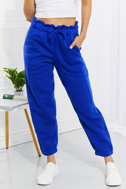 Zenana Full Size Can't Stop Me Paperbag Waist Joggers BLUE ZONE PLANET