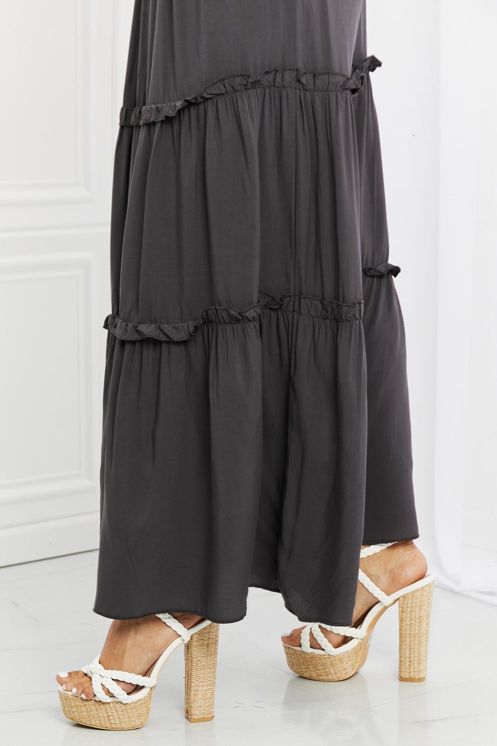 Zenana Summer Days Full Size Ruffled Maxi Skirt in Ash Grey-TOPS / DRESSES-[Adult]-[Female]-2022 Online Blue Zone Planet