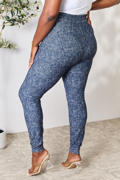 LOVEIT Heathered Drawstring Leggings with Pockets BLUE ZONE PLANET