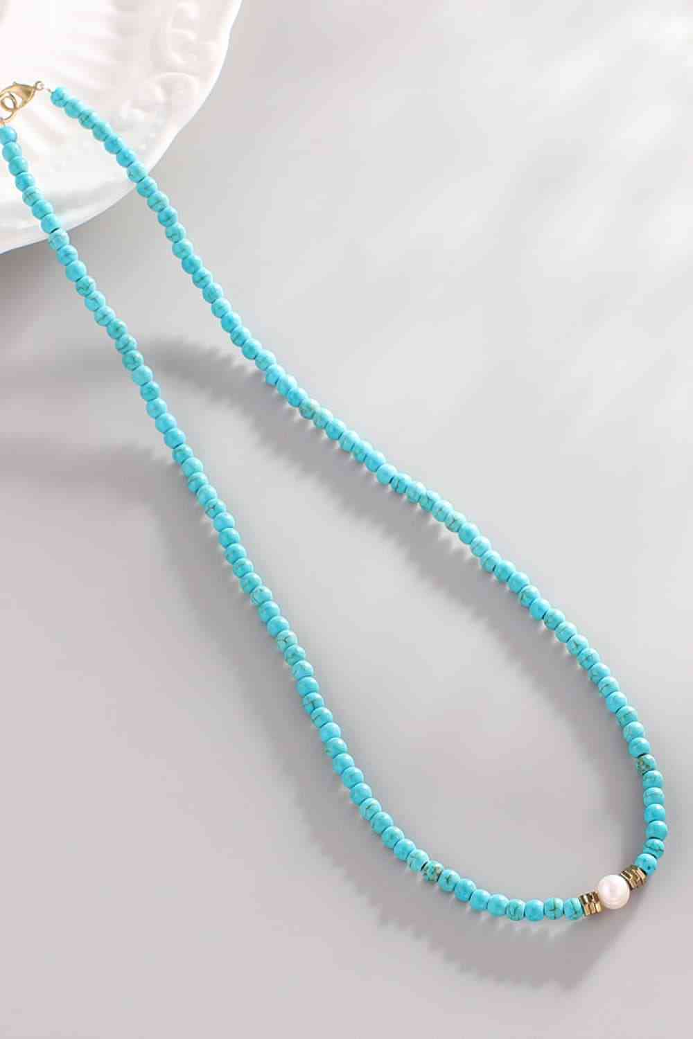 Turquoise & Pearl Necklace BLUE ZONE PLANET