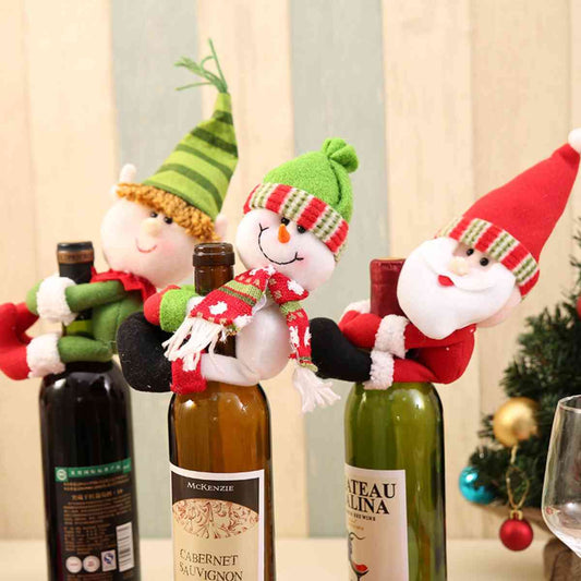 Christmas Gnome Wine Bottle Decoration BLUE ZONE PLANET