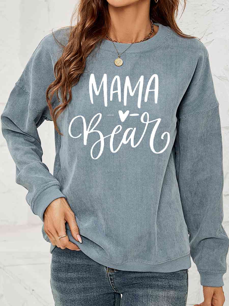 MAMA Graphic Round Neck Sweatshirt BLUE ZONE PLANET