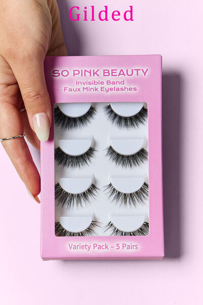 SO PINK BEAUTY Faux Mink Eyelashes Variety Pack 5 Pairs Trendsi