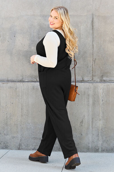 Double Take Full Size Sleeveless Straight Jumpsuit Trendsi