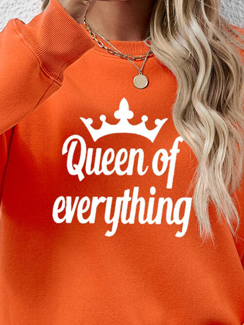 QUEEN OF EVERYTHING Round Neck Sweatshirt BLUE ZONE PLANET