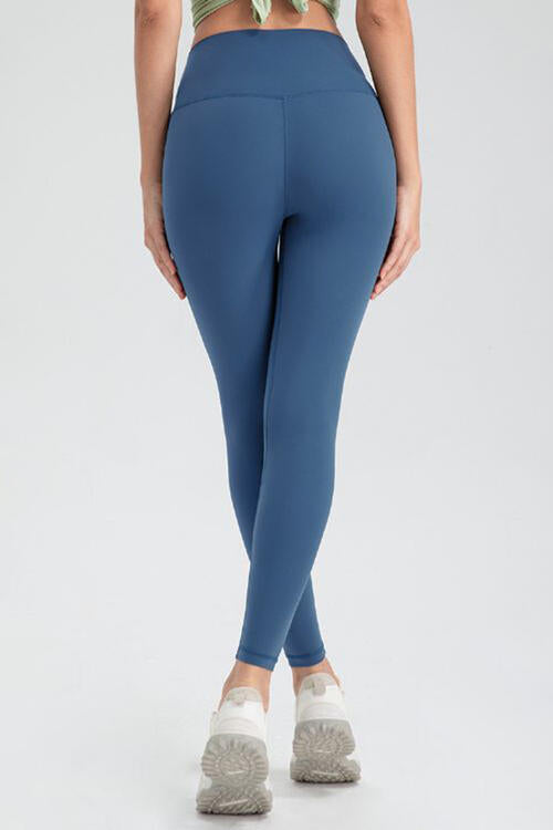 Wide Waistband Slim Fit Active Leggings BLUE ZONE PLANET