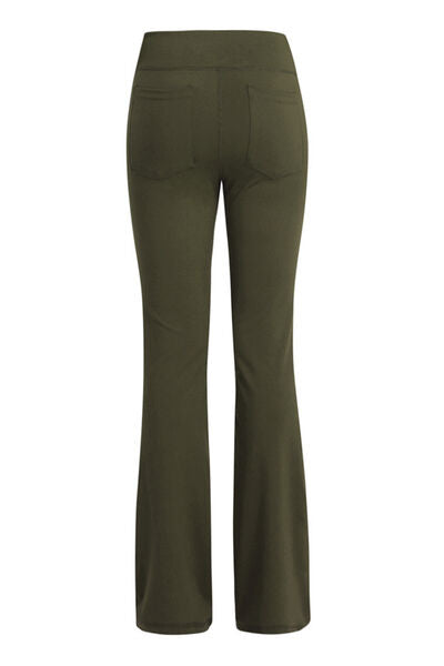 Pocketed High Waist Active Pants-BOTTOM SIZES SMALL MEDIUM LARGE-[Adult]-[Female]-2022 Online Blue Zone Planet